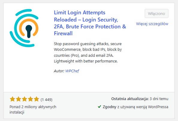 wtyczka Limit Login Attempts — ograniczenie prób logowania