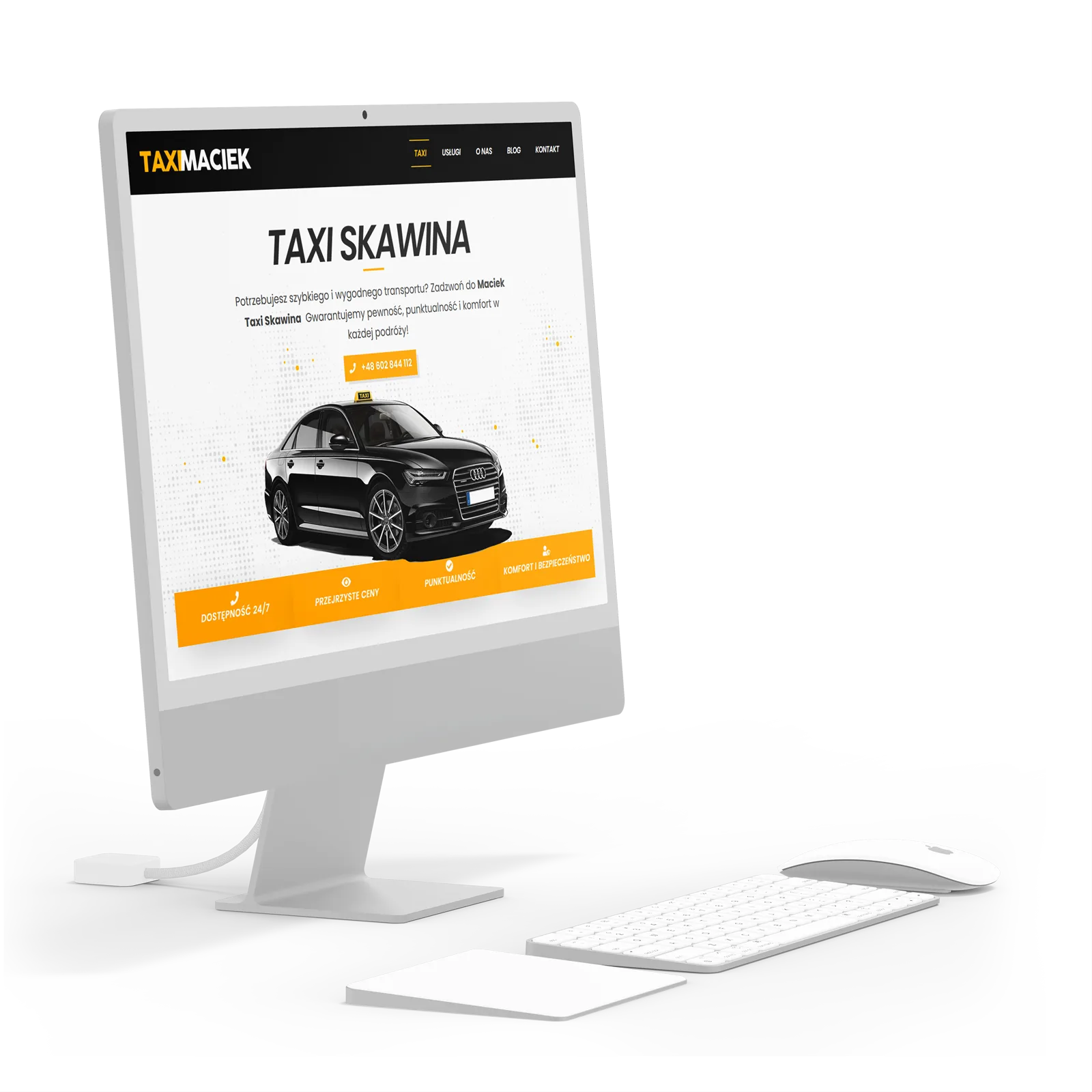 Projekt strony internetowej dla Taxi Maciek Skawina Kraków