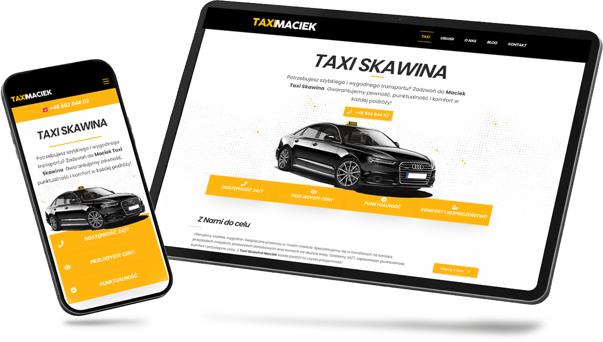 strona internetowa dla taxi maciek skawina krakow