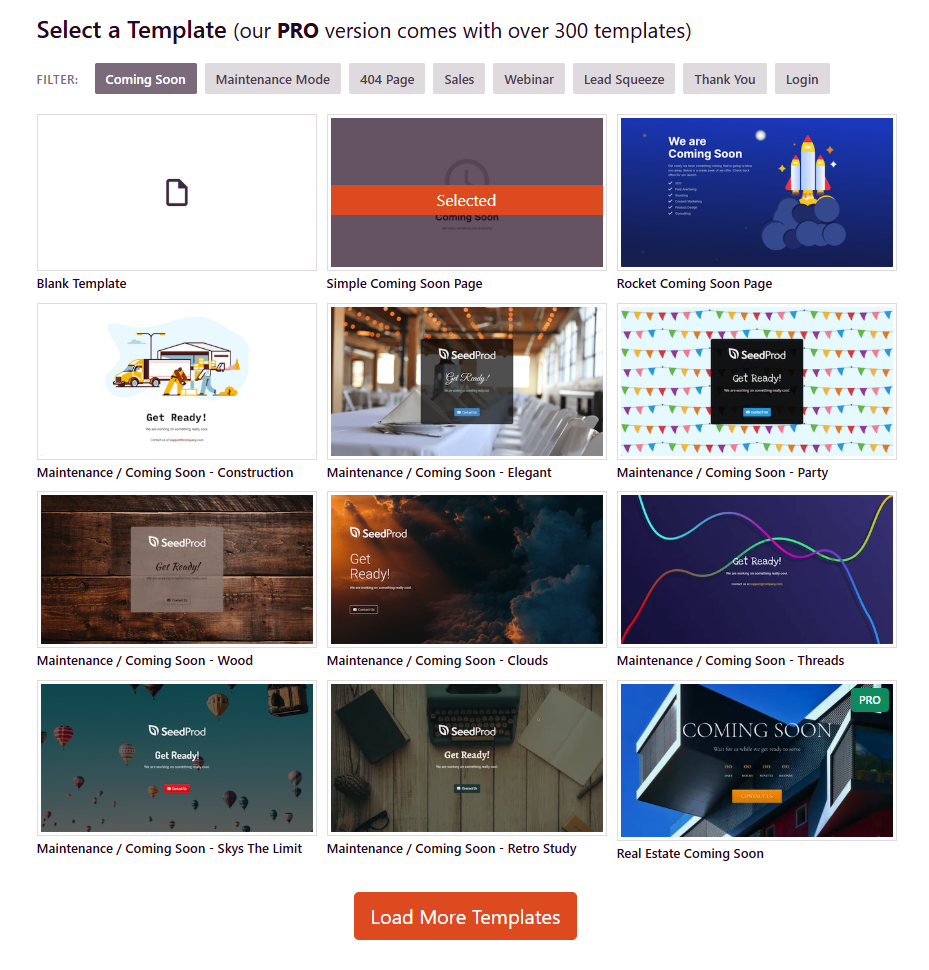 szablony strony w budowie w wordpress