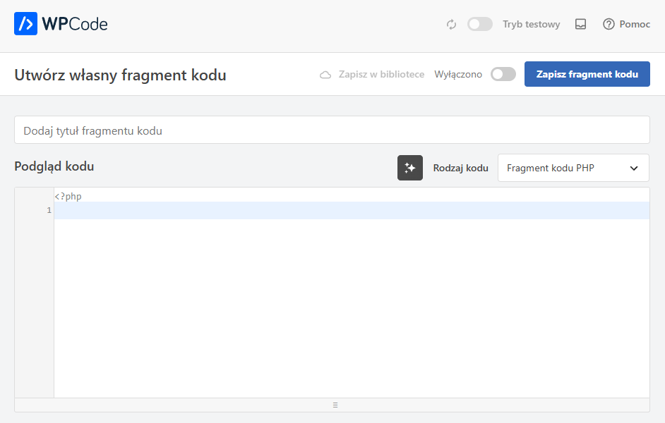 wpcode php snipped okienko na kod