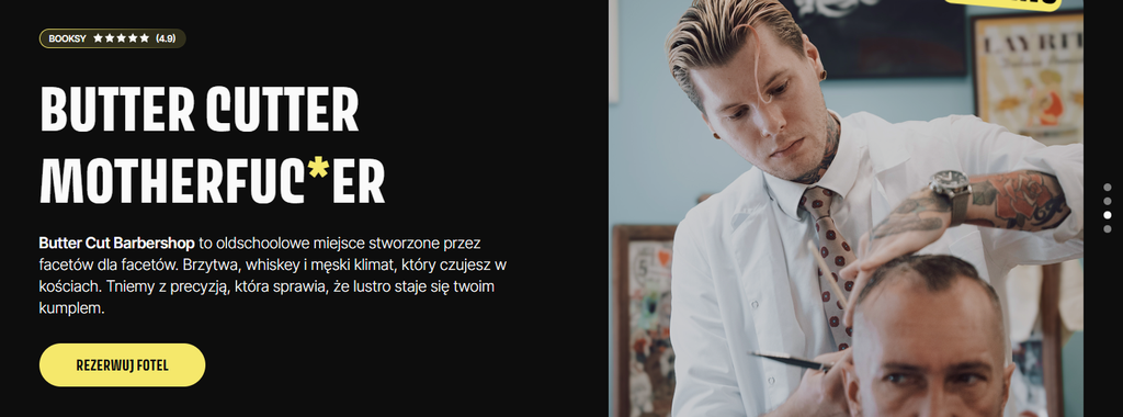 Strona internetowa dla barbera - ButterCut Barber Kraków