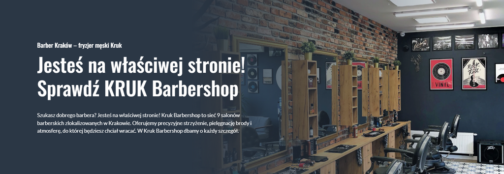 strona internetowa dla barber shopu - Kruk Barber Shop Kraków